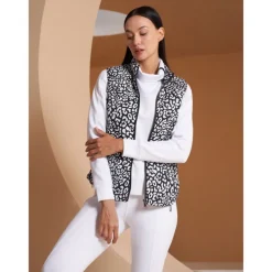 Women's Golf Jacket Black White Sleeveless Vest / Gilet Ladies Golf Attire Clothes Outfits Wear Apparel