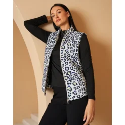 Women's Golf Jacket Black White Sleeveless Vest / Gilet Ladies Golf Attire Clothes Outfits Wear Apparel