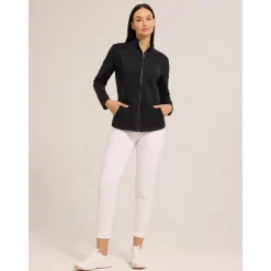 Women's Golf Jacket Black White Navy Blue Long Sleeve Top Ladies Golf Attire Clothes Outfits Wear Apparel
