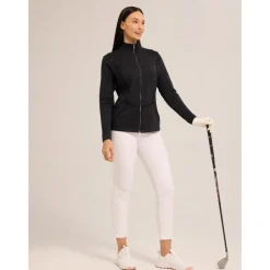 Women's Golf Jacket Black White Navy Blue Long Sleeve Top Ladies Golf Attire Clothes Outfits Wear Apparel