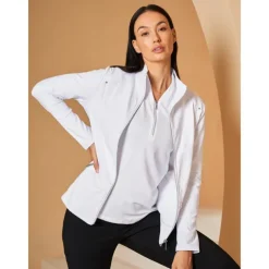 Women's Golf Jacket Black White Navy Blue Long Sleeve Top Ladies Golf Attire Clothes Outfits Wear Apparel