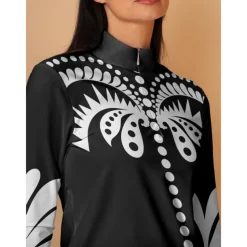 Women's Golf Polo Shirt Black Long Sleeve Top Ladies Golf Attire Clothes Outfits Wear Apparel