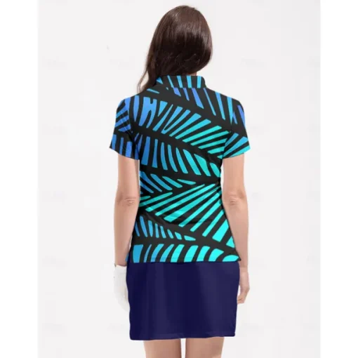 Women's Golf Polo Shirt Blue Short Sleeve Top Ladies Golf Attire Clothes Outfits Wear Apparel