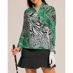 Women's Golf Polo Shirt Navy Pink Purple Long Sleeve Top Ladies Golf Attire Clothes Outfits Wear Apparel