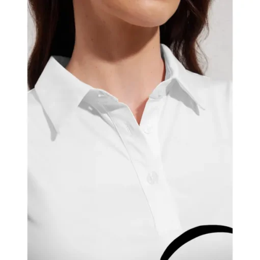Women's Golf Polo Shirt White Sleeveless Top Ladies Golf Attire Clothes Outfits Wear Apparel