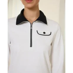 Women's Golf Pullover Sweatshirt White Long Sleeve Top Ladies Golf Attire Clothes Outfits Wear Apparel