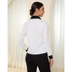 Women's Golf Pullover Sweatshirt White Long Sleeve Top Ladies Golf Attire Clothes Outfits Wear Apparel