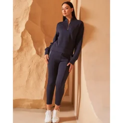 Women's Golf Pullover Sweatshirt Black White Dark Navy Long Sleeve Top Ladies Golf Attire Clothes Outfits Wear Apparel