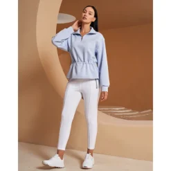 Women's Golf Pullover Sweatshirt Black Dark Navy Light Purple Long Sleeve Top Ladies Golf Attire Clothes Outfits Wear Apparel