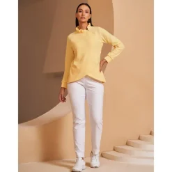 Women's Golf Pullover Sweatshirt Light Pink Yellow Dark Navy Long Sleeve Top Ladies Golf Attire Clothes Outfits Wear Apparel