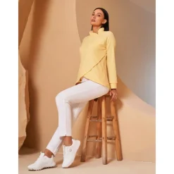 Women's Golf Pullover Sweatshirt Light Pink Yellow Dark Navy Long Sleeve Top Ladies Golf Attire Clothes Outfits Wear Apparel