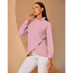 Women's Golf Pullover Sweatshirt Light Pink Yellow Dark Navy Long Sleeve Top Ladies Golf Attire Clothes Outfits Wear Apparel