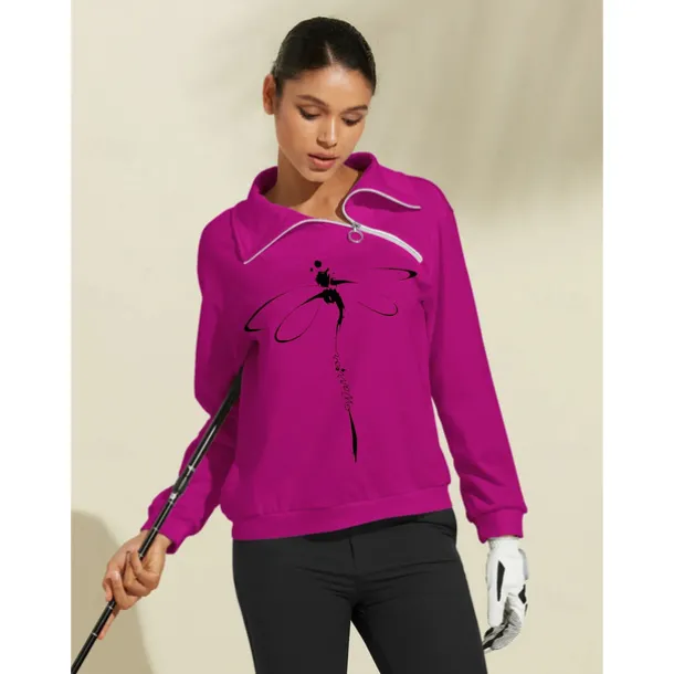 Women's Golf Pullover Sweatshirt Navy Black Red Long Sleeve Top Animal Fall Winter Ladies Golf Attire Clothes Outfits Wear Apparel