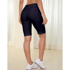 Women's Golf Shorts 22.5inch Slim-Fit Stretch Shorts Navy Black Shorts Ladies Golf Attire Clothes Outfits Wear Apparel