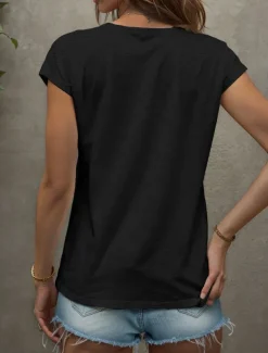 Women's Graphic Letter Camisole Tank Top Vintage Stylish Classic Sleeveless Short Sleeve V Neck Regular Tops Daily Vacation Wear Print Black White Yellow Red Blue Summer Spring