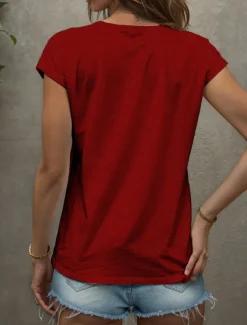 Women's Graphic Letter Camisole Tank Top Vintage Stylish Classic Sleeveless Short Sleeve V Neck Regular Tops Daily Vacation Wear Print Black White Red Blue Purple Summer Spring