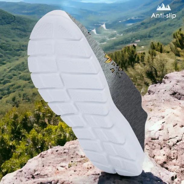 Women's Gray Fly-knit Slip-On Sneakers with Sunflower Print – Lightweight Casual Walking Shoes for Travel, Daily Wear and Spring Outings