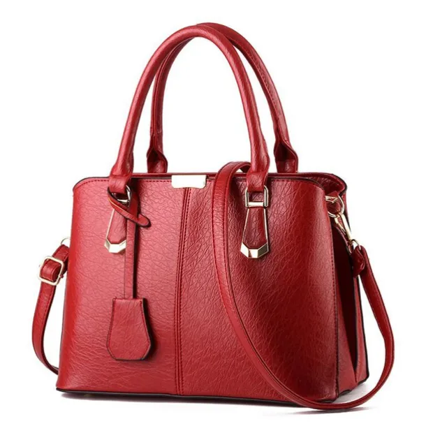 Women's Green Faux Leather Handbag – Elegant Structured Tote Bag with Gold Accents for Work, Travel & Everyday Use