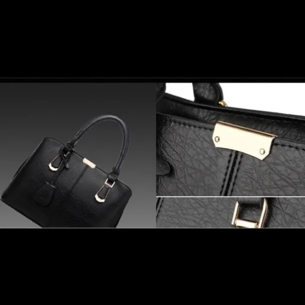 Women's Green Faux Leather Handbag – Elegant Structured Tote Bag with Gold Accents for Work, Travel & Everyday Use