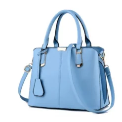 Women's Green Faux Leather Handbag – Elegant Structured Tote Bag with Gold Accents for Work, Travel & Everyday Use