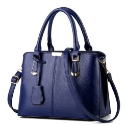 Women's Green Faux Leather Handbag – Elegant Structured Tote Bag with Gold Accents for Work, Travel & Everyday Use
