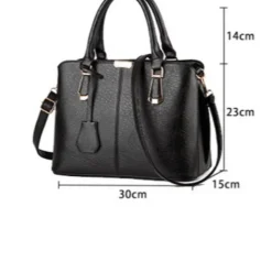 Women's Green Faux Leather Handbag – Elegant Structured Tote Bag with Gold Accents for Work, Travel & Everyday Use