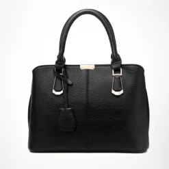 Women's Green Faux Leather Handbag – Elegant Structured Tote Bag with Gold Accents for Work, Travel & Everyday Use