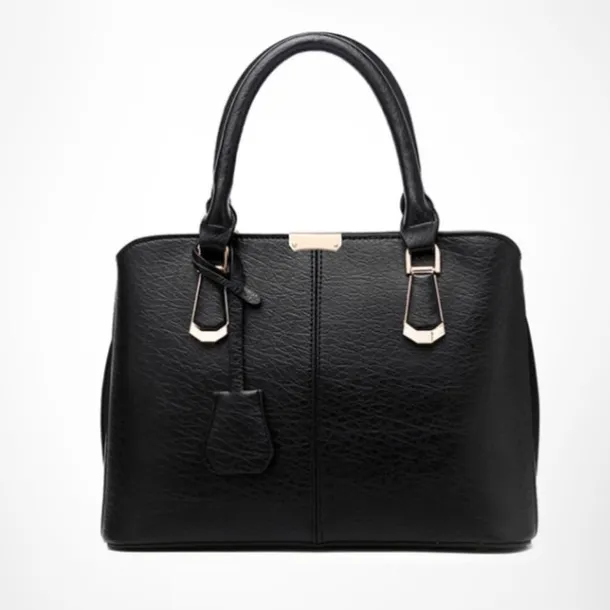 Women's Green Faux Leather Handbag – Elegant Structured Tote Bag with Gold Accents for Work, Travel & Everyday Use