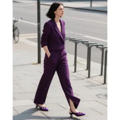 Women's Green Glossy Slingback Kitten Heels with Buckle Detail – Elegant Pointed Toe Pumps, Perfect for Office Attire, Conference Looks, Cocktail Events & Summer Work Outfits