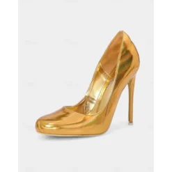 Women's Green Patent Leather High Heels – Shiny Stiletto Pumps with Pointed Toe for Christmas Parties and Nightlife Events