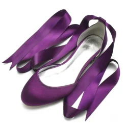 Women's Green Satin Ballet Flats with Long Ribbon Ties, Elegant and Comfortable Shoes for Weddings and Special Occasions