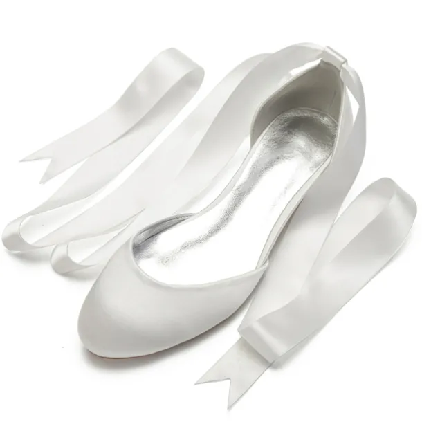 Women's Green Satin Ballet Flats with Long Ribbon Ties, Elegant and Comfortable Shoes for Weddings and Special Occasions