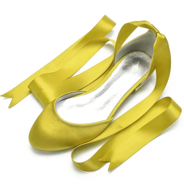 Women's Green Satin Ballet Flats with Long Ribbon Ties, Elegant and Comfortable Shoes for Weddings and Special Occasions