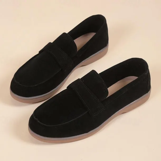 Women's Green Suede Loafers – Comfortable Slip-On Flat Shoes for Casual Wear, Walking & Daily Outfits