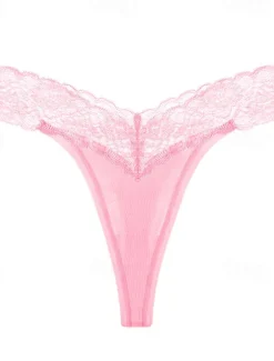 Women's G-strings & Thongs Panties 1 PC Underwear Romantic Sexy Lace Lace Pure Color Cotton Low Waist Petite Super Sexy Black Pink Wine XS S M Home Outfits