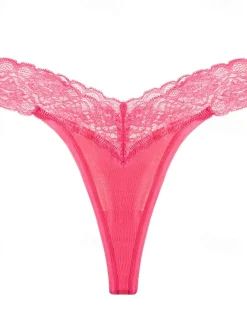 Women's G-strings & Thongs Panties 1 PC Underwear Romantic Sexy Lace Lace Pure Color Cotton Low Waist Petite Super Sexy Black Pink Wine XS S M Home Outfits