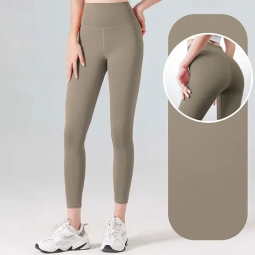 Women's Gym Leggings Joggers Leggings Basic Lightweight High Waist Yoga Fitness Gym Workout Pants Light Brown Black White Fall Winter Sports Activewear Micro-elastic Skinny