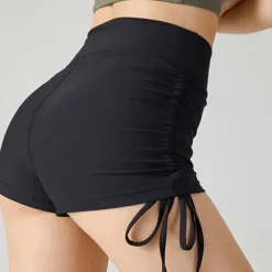 Women's Gym Shorts Yoga Shorts Workout Shorts Drawstring High Waist Yoga Gym Workout Pilates Shorts Black Blue Brown Sports Activewear Stretchy Slim