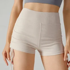 Women's Gym Shorts Yoga Shorts Workout Shorts Drawstring High Waist Yoga Gym Workout Pilates Shorts Black Blue Brown Sports Activewear Stretchy Slim