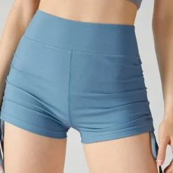 Women's Gym Shorts Yoga Shorts Workout Shorts Drawstring High Waist Yoga Gym Workout Pilates Shorts Black Blue Brown Sports Activewear Stretchy Slim