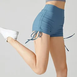 Women's Gym Shorts Yoga Shorts Workout Shorts Drawstring High Waist Yoga Gym Workout Pilates Shorts Black Blue Brown Sports Activewear Stretchy Slim