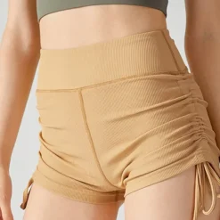 Women's Gym Shorts Yoga Shorts Workout Shorts Drawstring High Waist Yoga Gym Workout Pilates Shorts Black Blue Brown Sports Activewear Stretchy Slim