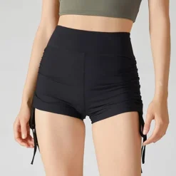 Women's Gym Shorts Yoga Shorts Workout Shorts Drawstring High Waist Yoga Gym Workout Pilates Shorts Black Blue Brown Sports Activewear Stretchy Slim