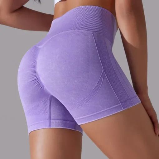 Women's Gym Shorts Yoga Shorts Workout Shorts High Waist Yoga Gym Workout Pilates Shorts Dark Grey Sky Blue Purple Sports Activewear Stretchy Slim