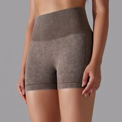 Women's Gym Shorts Yoga Shorts Workout Shorts High Waist Yoga Gym Workout Pilates Shorts Dark Grey Sky Blue Purple Sports Activewear Stretchy Slim