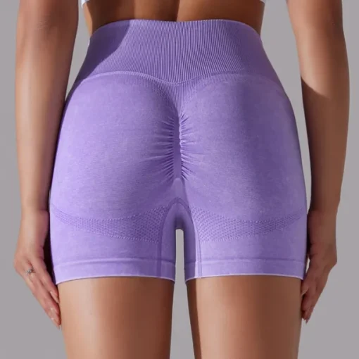 Women's Gym Shorts Yoga Shorts Workout Shorts High Waist Yoga Gym Workout Pilates Shorts Dark Grey Sky Blue Purple Sports Activewear Stretchy Slim