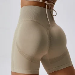 Women's Gym Shorts Yoga Shorts Workout Shorts Elastic Waistband High Waist Yoga Gym Workout Pilates Shorts Black Blue Light Purple Sports Activewear Stretchy Slim