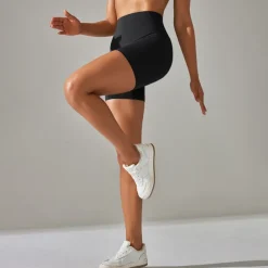 Women's Gym Shorts Yoga Shorts Workout Shorts High Waist Yoga Gym Workout Pilates Shorts Black White Dark Gray Sports Activewear Stretchy Slim