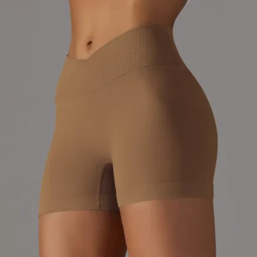 Women's Gym Shorts Yoga Shorts Workout Shorts Criss Cross Waist High Waist Yoga Gym Workout Pilates Shorts Black Army Green Red Sports Activewear Stretchy Slim