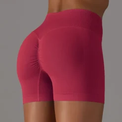 Women's Gym Shorts Yoga Shorts Workout Shorts Criss Cross Waist High Waist Yoga Gym Workout Pilates Shorts Black Army Green Red Sports Activewear Stretchy Slim